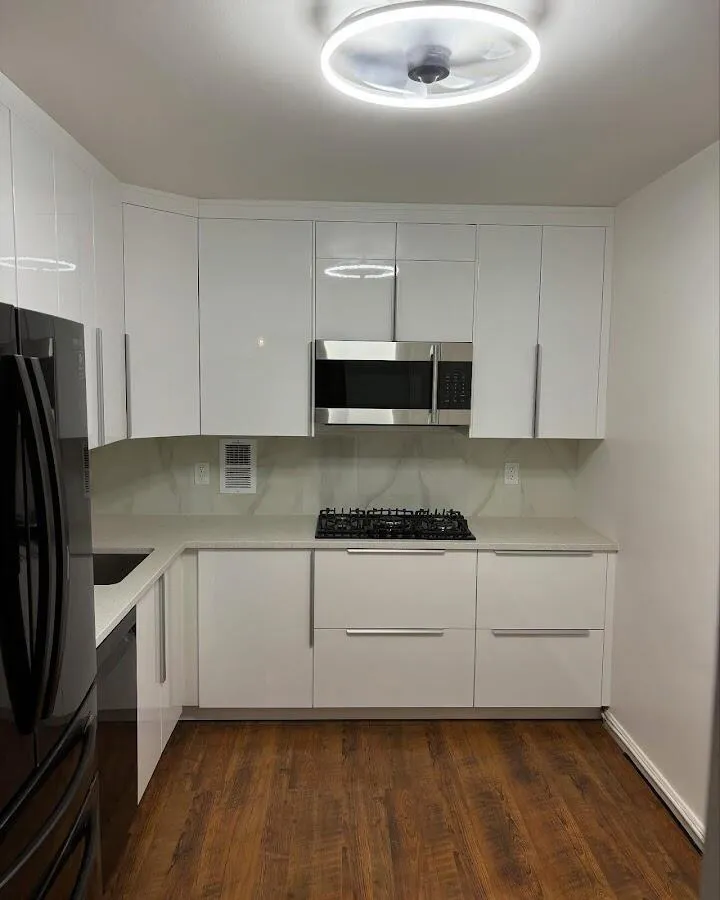 Renovated kitchen with quartz countertops in Clark